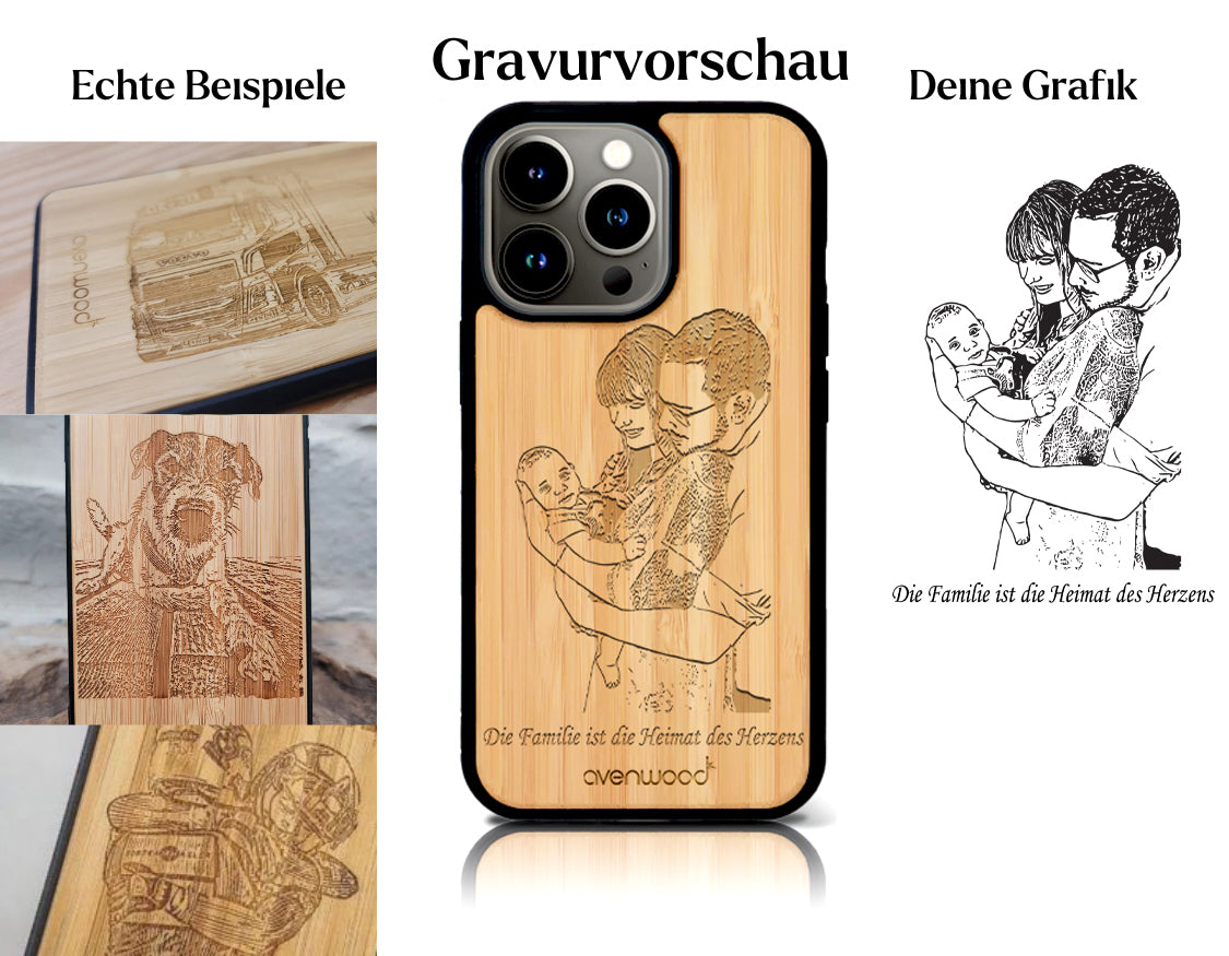 INDIVIDUELL iPhone 15 Pro Max Bambus-Kunststoff